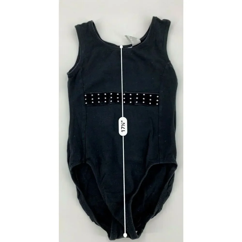 Danskin Freestyle Black Girls Leotard Gymnastics Dance Active Size Large